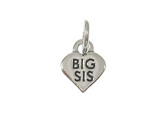 Sterling Silver Heart with Big Sis Charm with Jumpring