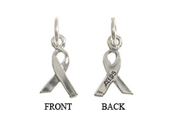 Sterling Silver AIDS Awareness Ribbon Charm with Jumpring