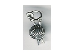 Sterling Silver Knitting Needles with Yarn Charm 