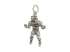 Sterling Silver Football Player #34 Charm 