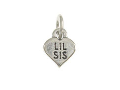 Sterling Silver Heart with Lil Sis Charm with Jumpring