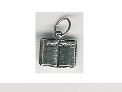 Sterling Silver Open Bible Charm with Jumpring