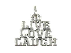 Sterling Silver Live, Love, Laugh Charm with Jumpring