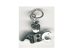 Sterling Silver Apple with ABC Charm with Jumpring