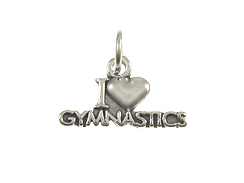 Sterling Silver I Love Gymnastics Charm with Jumpring