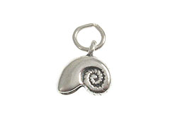 Sterling Silver Nautilus Shell Charm with Jumpring