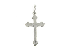 Sterling Silver Plain Polished Cross Charm with Jumpring