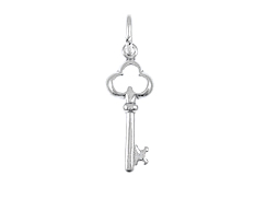 Sterling Silver Key To The Heart Charm with Jumpring