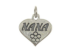 Sterling Silver Heart with Nana Charm with Jumpring