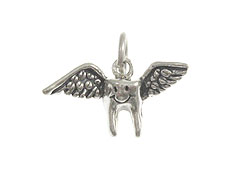 Sterling Silver Tooth with Wings Charm with Jumpring