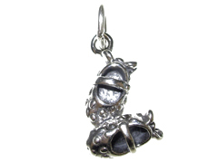 Sterling Silver Girl' s Shoes Charm with Jumpring