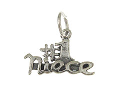 Sterling Silver #1 Niece Charm with Jumpring