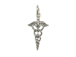 Sterling Silver Caduceus Charm with Jumpring