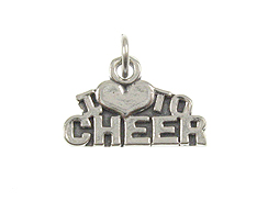 Sterling Silver I Love To Cheer Charm with Jumpring