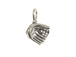 Sterling Silver Catcher' s Mitt Charm with Jumpring