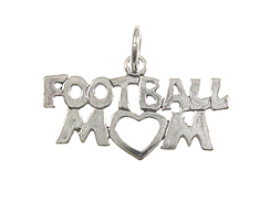 Sterling Silver Football Mom Charm with Jumpring