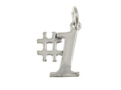 Sterling Silver #1 Charm with Jumpring