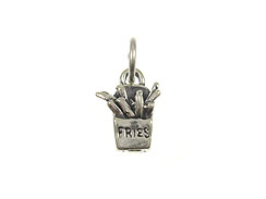 Sterling Silver French Fries Charm with Jumpring