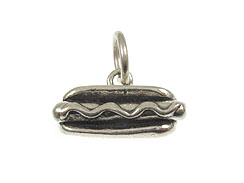 Sterling Silver Hotdog Charm with Jumpring