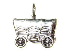 Sterling Silver Covered Wagon Charm with Jumpring
