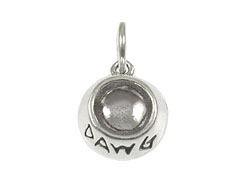 Sterling Silver DAWG Bowl Charm with Jumpring