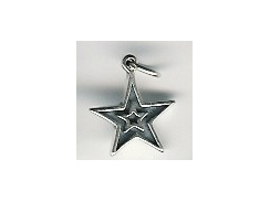 Sterling Silver Double Star Charm with Jumpring