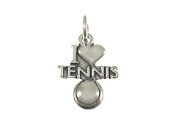 Sterling Silver I Love Tennis Charm with Jumpring