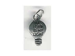 Sterling Silver Light bulb with  The Lord Is My Light Charm with Jumpring