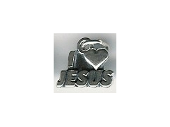 Sterling Silver I Love Jesus Charm with Jumpring