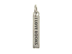 Sterling Silver Bookmark with I Love Books Charm with Jumpring