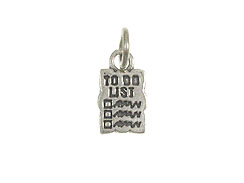 Sterling Silver To Do List Charm with Jumpring