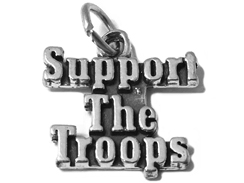 Sterling Silver Support The Troops Charm with Jumpring