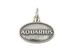 Sterling Silver Aquarius Zodiac Pendant Charm with Jumpring