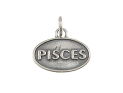 Sterling Silver Pisces Zodiac Pendant Charm with Jumpring