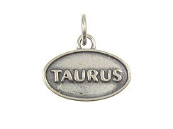 Sterling Silver Taurus Zodiac Pendant Charm with Jumpring