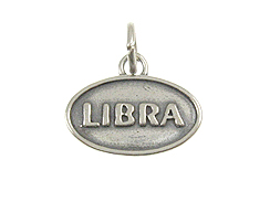 Sterling Silver Libra Zodiac Pendant Charm with Jumpring