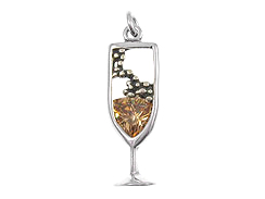 Sterling Silver Cocktail Champagne Charm 