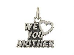 Sterling Silver We Love You Mother Charm with Jumpring