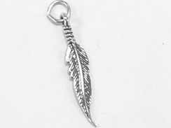 Sterling Silver Feather - One Sided Charm with Jumpring
