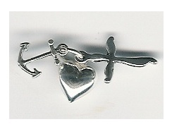 Sterling Silver Faith, Hope, and Charity Set Charm with Jumpring