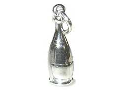 Sterling Silver Wine Bottle Charm with Jumpring