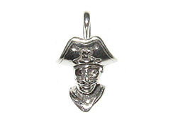Sterling Silver Pirate Head Charm 