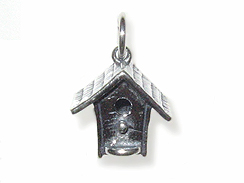 Sterling Silver Bird House Charm with Jumpring