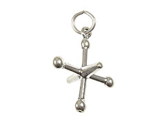 Sterling Silver Jack Game Piece Charm with Jumpring