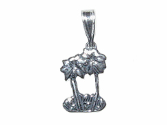 Sterling Silver Palm Trees Charm 