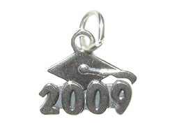 Sterling Silver 2009 Horizontal with Graduation Cap Charm 