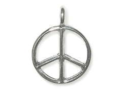 Sterling Silver Peace Sign Charm 