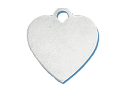Sterling Silver Flat Polished Engravable Heart Charm 
