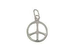 Sterling Silver Peace Sign Charm with Jumpring