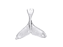Sterling Silver Whale Tale Pendant Charm